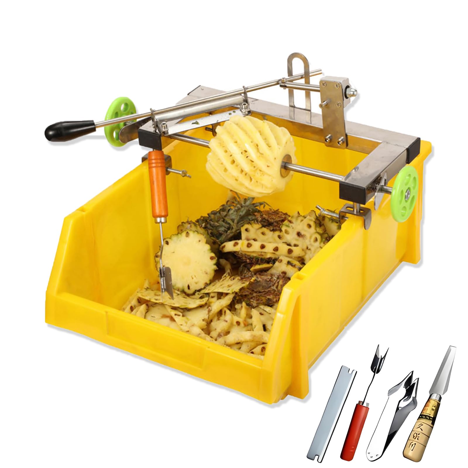 Macchina Per Sbucciare Ananas Commerciale, Utensile Per Sbucciare Ananas, Con Doppia Leva Di Regolazione, Lama Affilata, Facile Da Spostare, Adatta Per Ananas Di Larghezza Compresa Tra 30 E 36 Cm