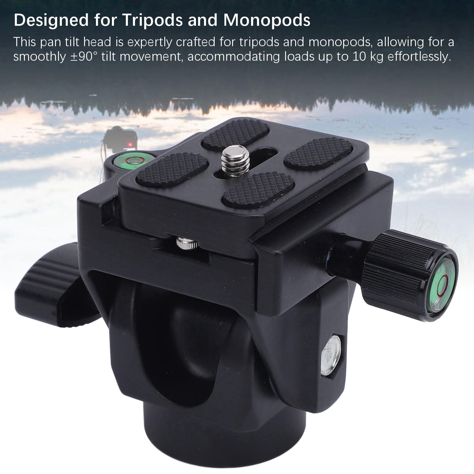 Testa di inclinazione monopiede in lega di alluminio con rilascio rapido per fotografia di birdwatching