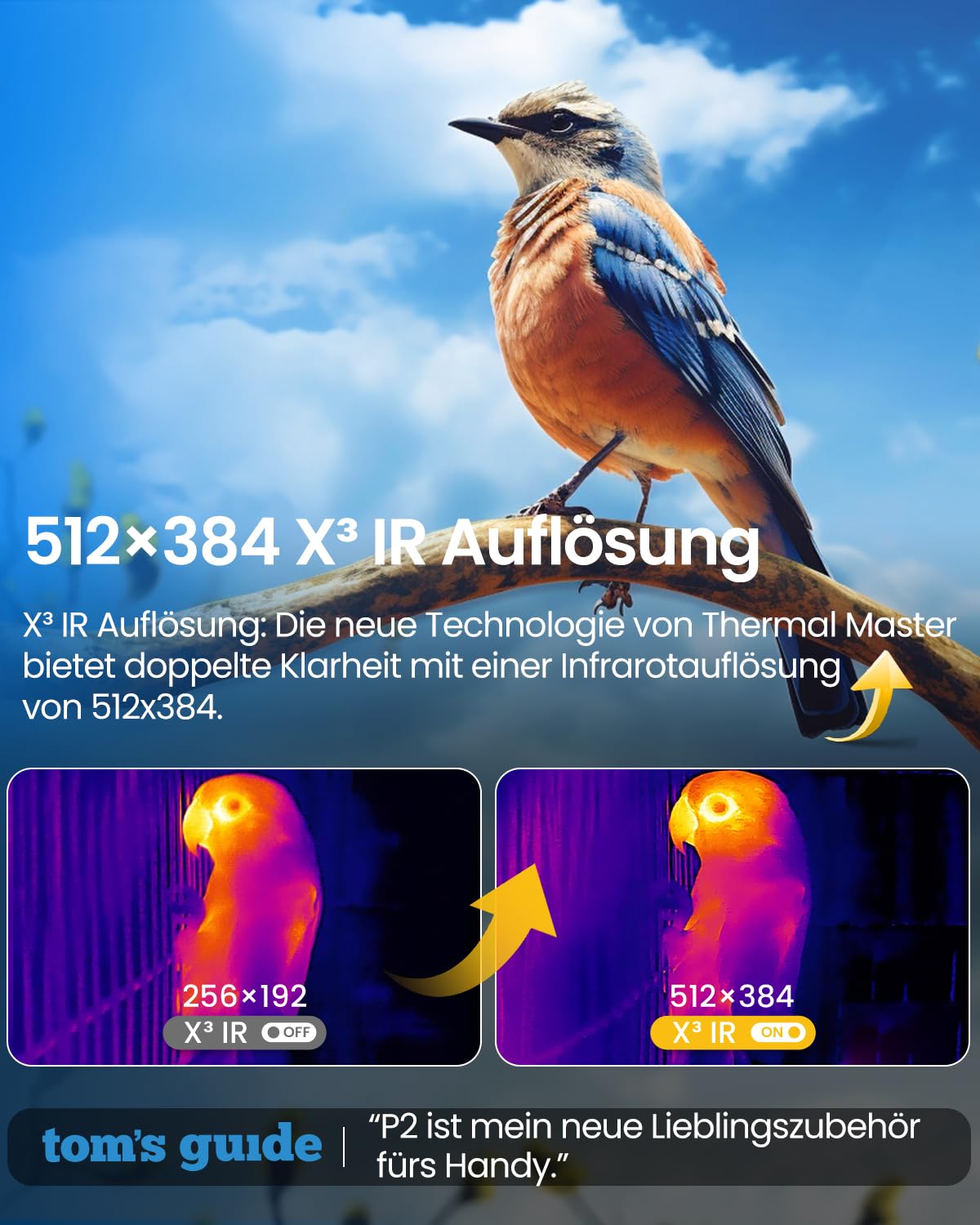 Thermal Master P2 Wärmebildkamera für Android Infrarotkamera Super IR-Auflösung 512x384 Klarere Wärmebild Kamera für Haus-Inspektion -20-600℃ 15x Zoom, nicht für iPhone 15/16, Silber