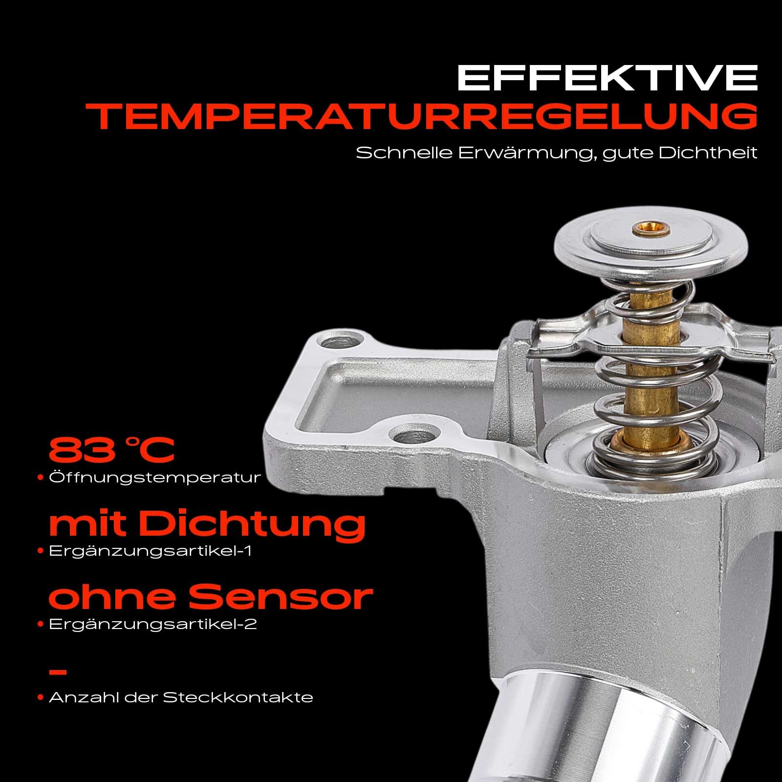 Frankberg Termostato Alloggiamento termostato refrigerante 83°C | Compatibile con B.o.x.s.t.e.r 986 911 Cabriolet 996 911 996 911 Cabriolet 997 B.o.x.s.t.e.r 987 911 Replace# 99610612552