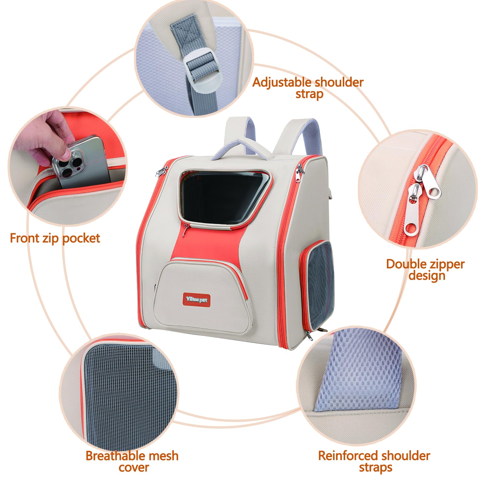 Galatée Mochila para Gatos, Mochila Cómoda para Perros para Viajes, Senderismo y Acampadas, Mochila Transpirable para Mascotas, Bolsa De Viaje para Gatos Homologada para Aerolíneas(Morado)