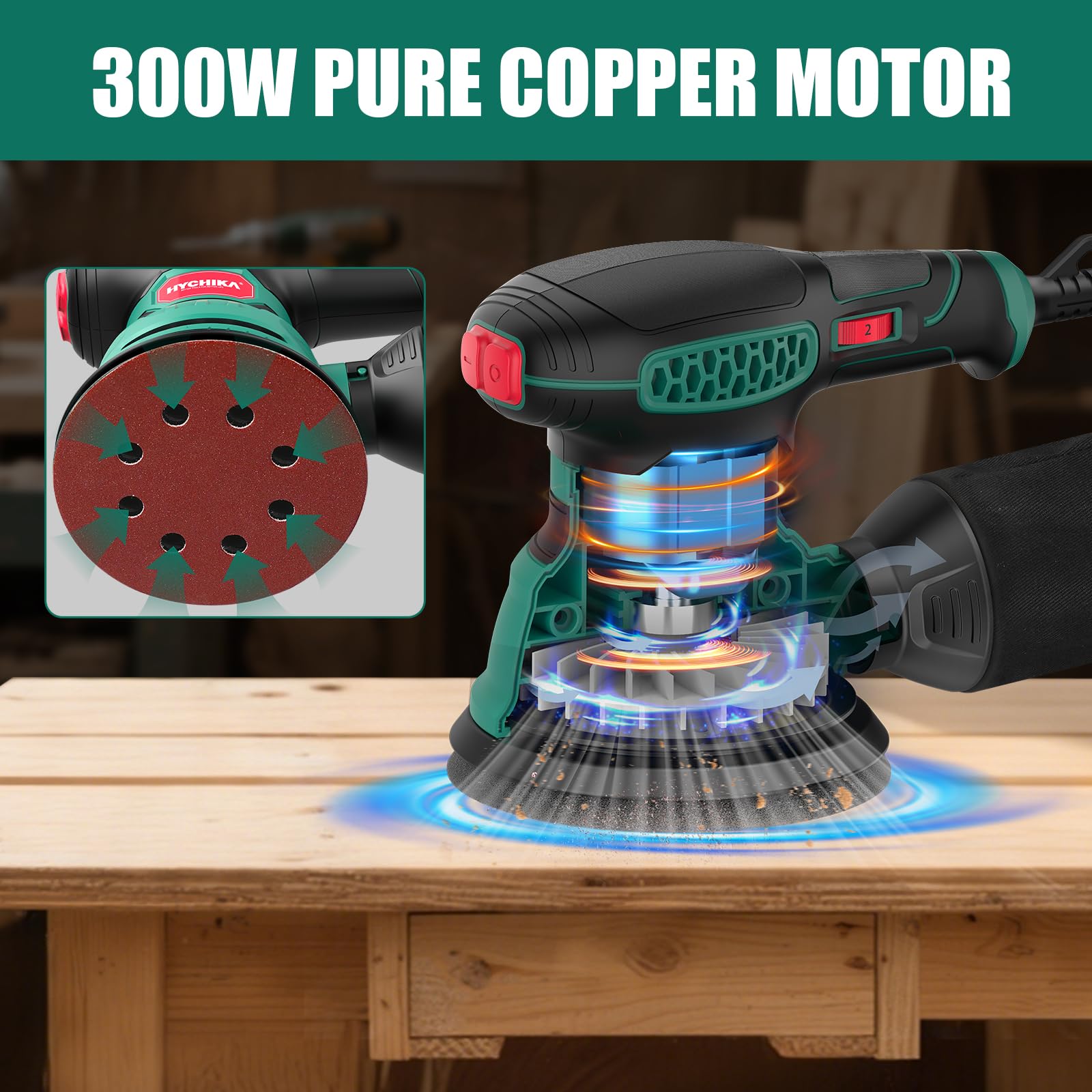 3M™ Elektrische Excentrische Schuurmachine, 150 mm, 2.5 mm uitslag, 230 V, stekkertype E/F, geschikt voor stofafzuiging, 33801 | 3M Nederland