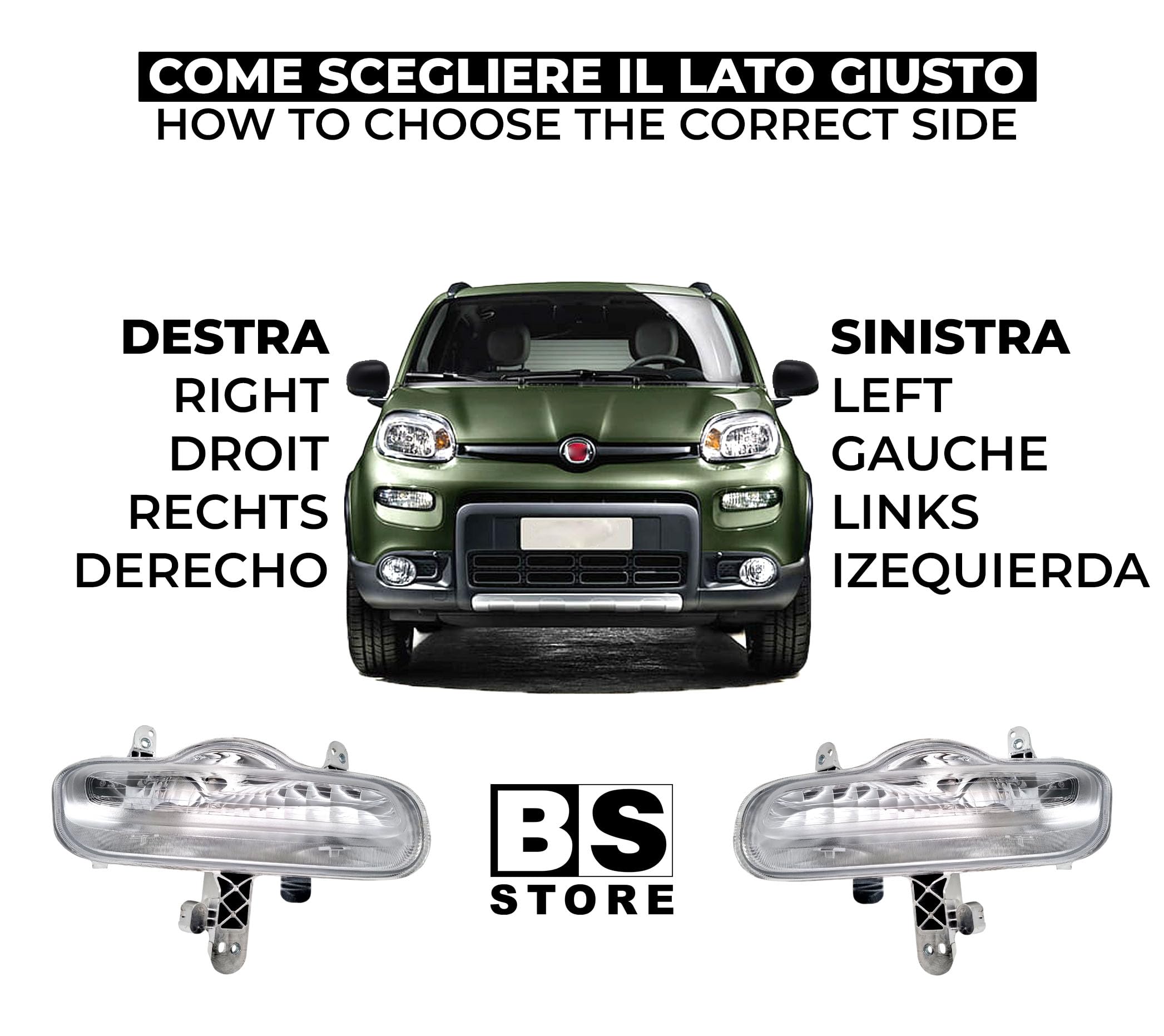 BSSTORE Luce Diurna Anteriore per Panda (312, 319) dal 2012 (Destra - Lato Passeggero)