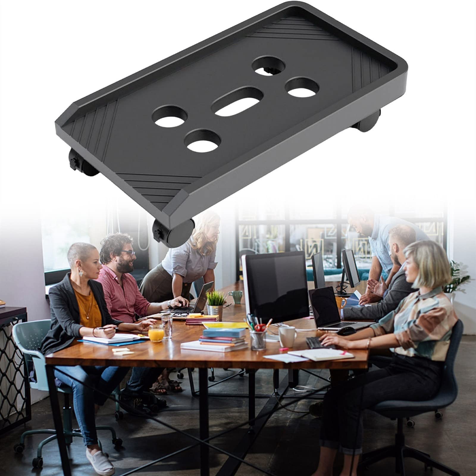 Supporto per Monitor Regolabile, Supporto per PC Desktop, Supporto per CPU, Supporto per PC a Torre ventilato, Supporto per CPU da posizionare sotto l,White-Without Wheels