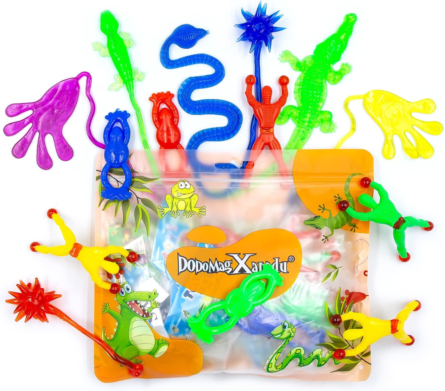 DoDoMagxanadu 14 Pack Assorted Stretchy Sticky Toy Easter Basket Stuffers Kids’Party Favor Packs, Stretchy Sticky Hand Basket Fillers Novelty Fidget Toy for Boys and Girls