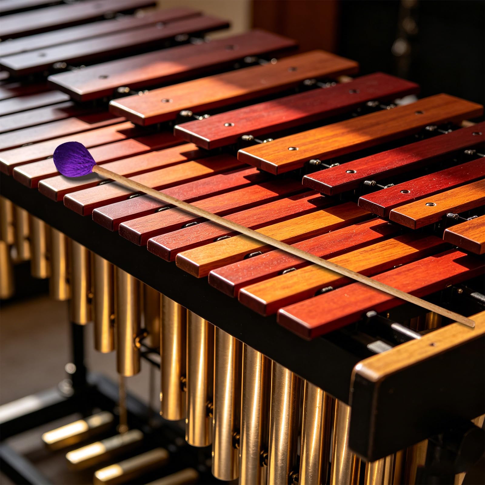 FRCOLOR 4 Piezas Marimba Mallets con Cabezas para Instrumentos de Percusión Mazos de Madera para Intermedio con Cabezas Moradas