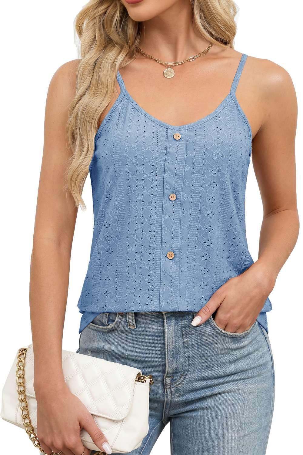 Teesho Damen Bluse Kurzarm/Langarm Elegant Hemdbluse V-Ausschnitt Plissee vorne Arbeit Sommer Oberteile Shirts Tunika Hemd Tops