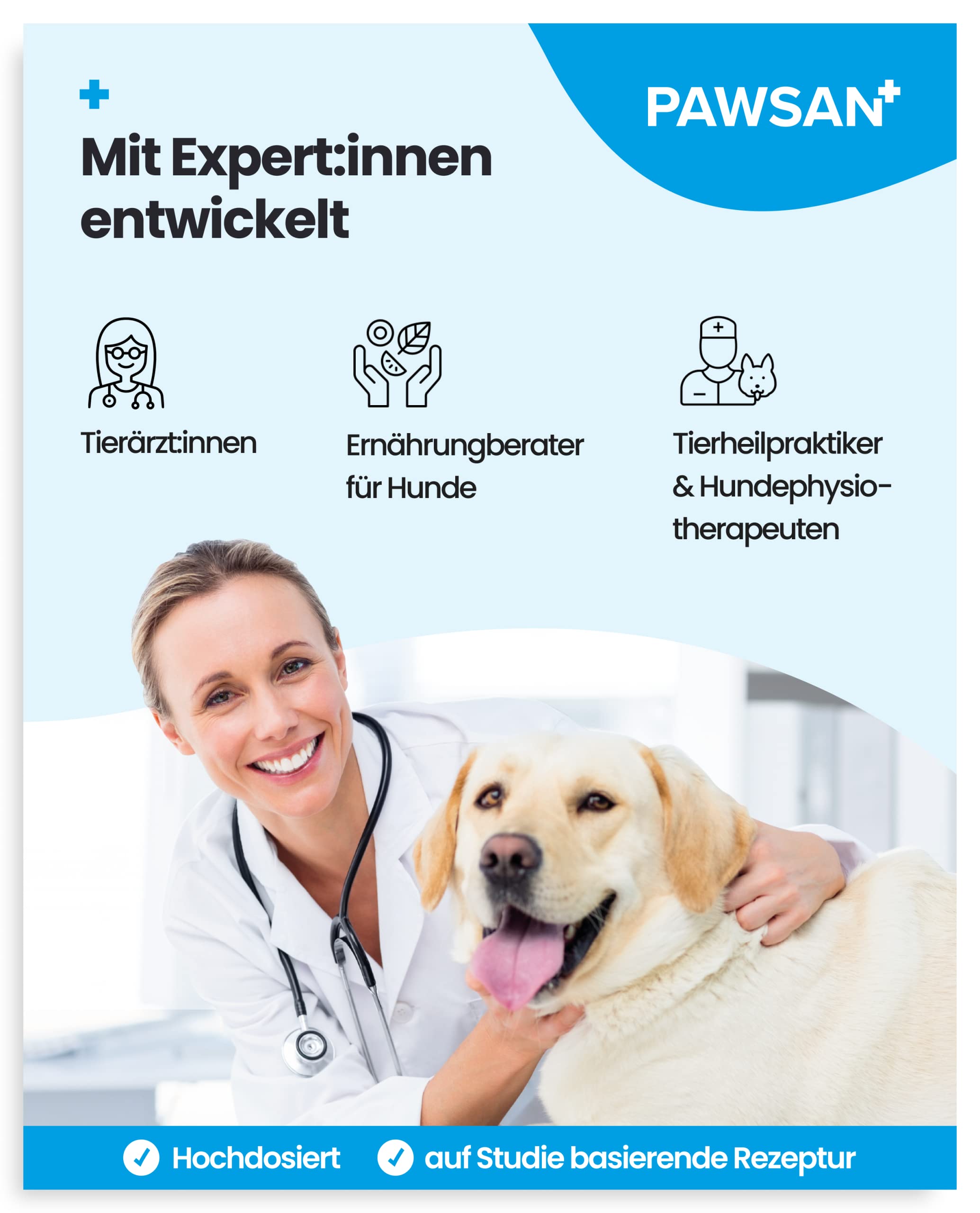 PAWSAN® Gelenktabletten Hund - Grünlippmuschel Hund - HOCHDOSIERT - Gelenktabletten für Hunde mit Teufelskralle Hund, MSM Hund & Kollagen Hund - Gelenk- & Knochenschutz für Hunde