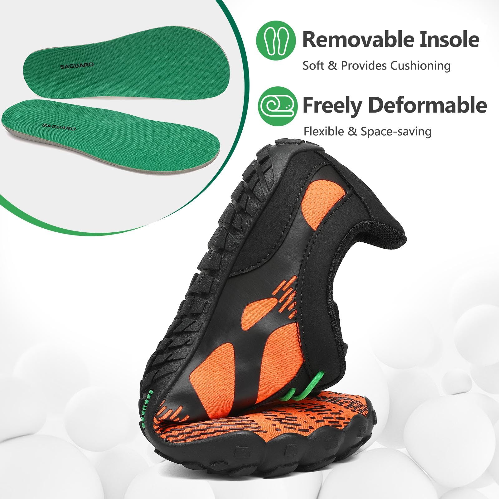 SAGUARO Uomo Scarpe de Barefoot Antiscivolo Asciugatura Rapida Scarpe Minimal de Donna Trail Running Outdoor e Indoor