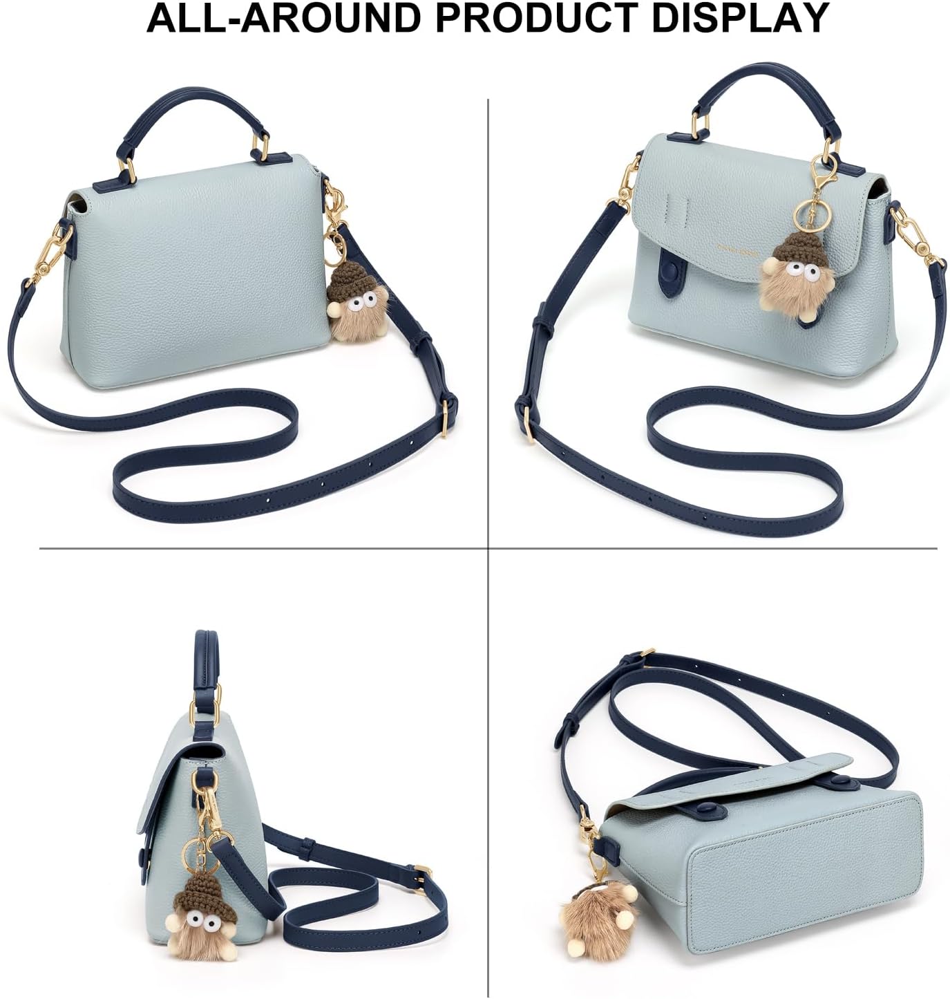 Crossbody Bags For Women, Leather Handbags For Women, For Two Carrying Styles With Charms