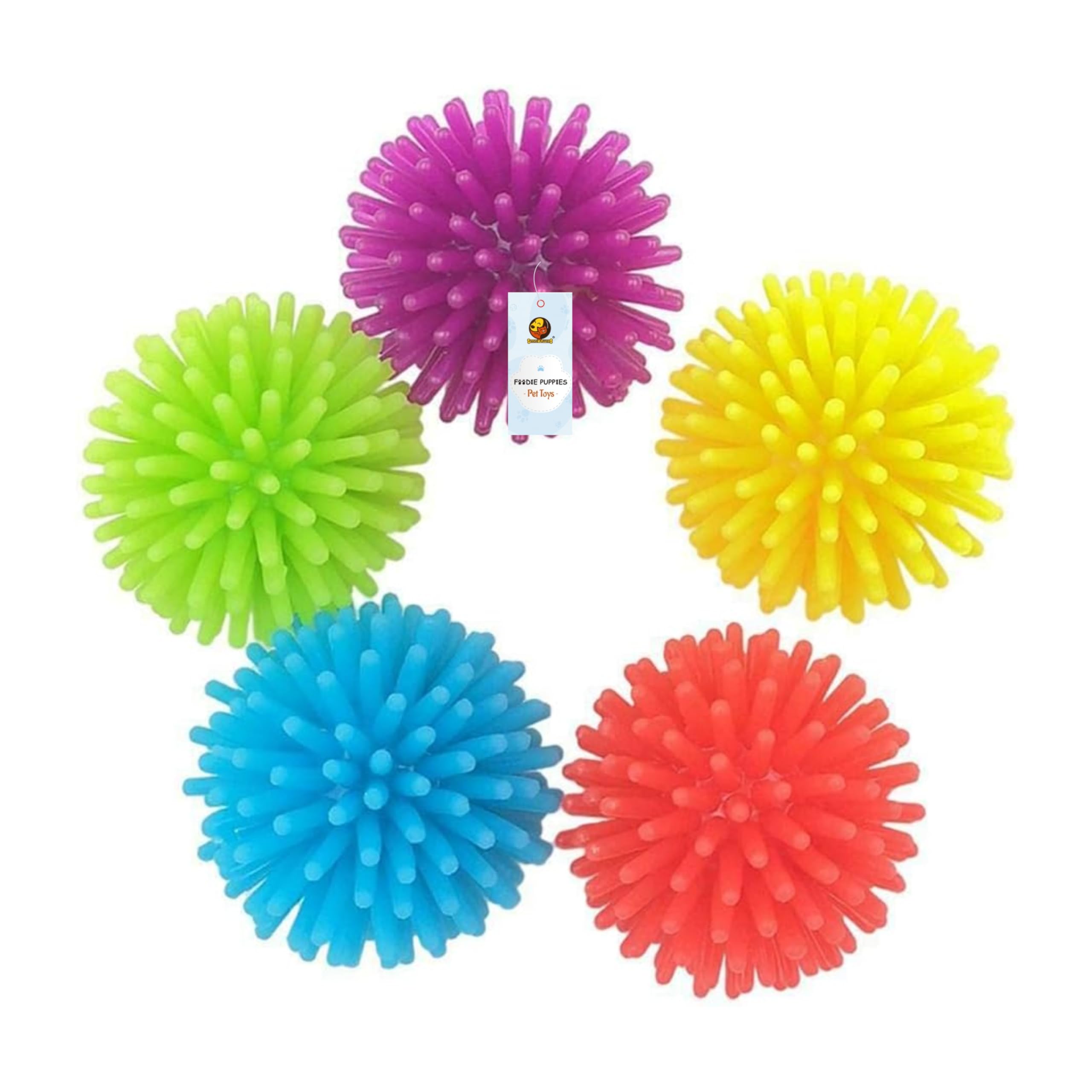 Foodie Puppies Cat Ball Toy Colorful Puffer Mini Ball Play Game - (Pack of 5) | Soft and Spiky Rubber Ball Toy for Cats and Kittens, Exercise Interactive Indoor Play, Training Toy (Size: 3cm) (B0D8FJNZWH) Amazon Price History, Amazon Price Tracker