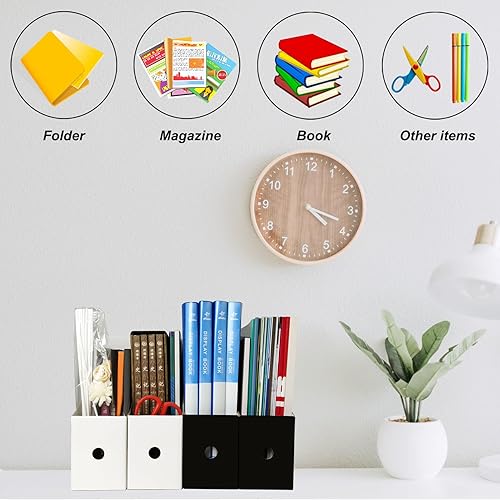 Miniatura 2 de Limitliho Paquete de 24 soportes de cartón para revistas, para el hogar, oficina, escritorio, 10.6 pulgadas de alto x 10.2 pulgadas de largo x 3.5