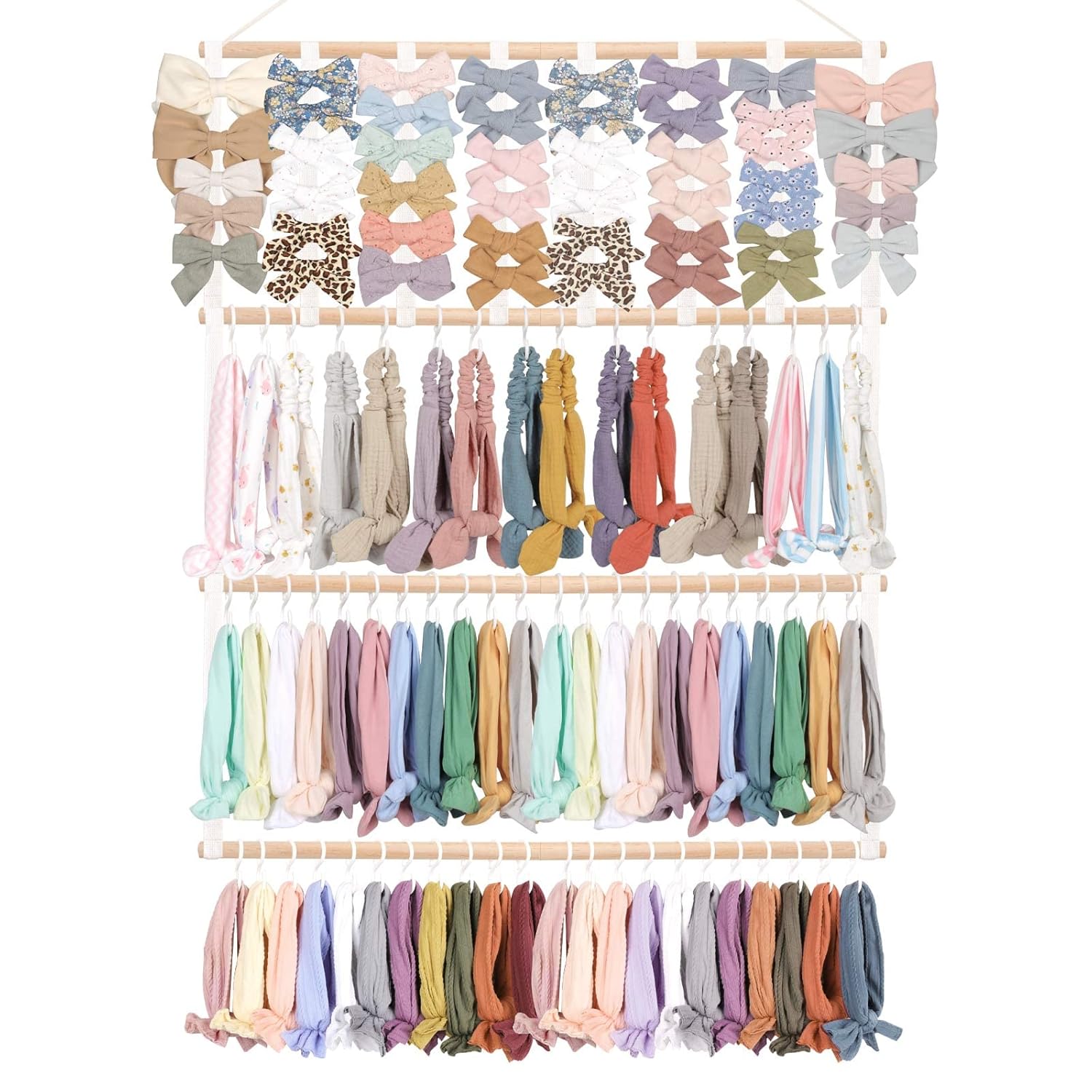 POVETIRE Headband Holder Hair Bows Organizer for Girls Baby Headbands Hair Accessories Organizer Storage Wall Hanging Decor for