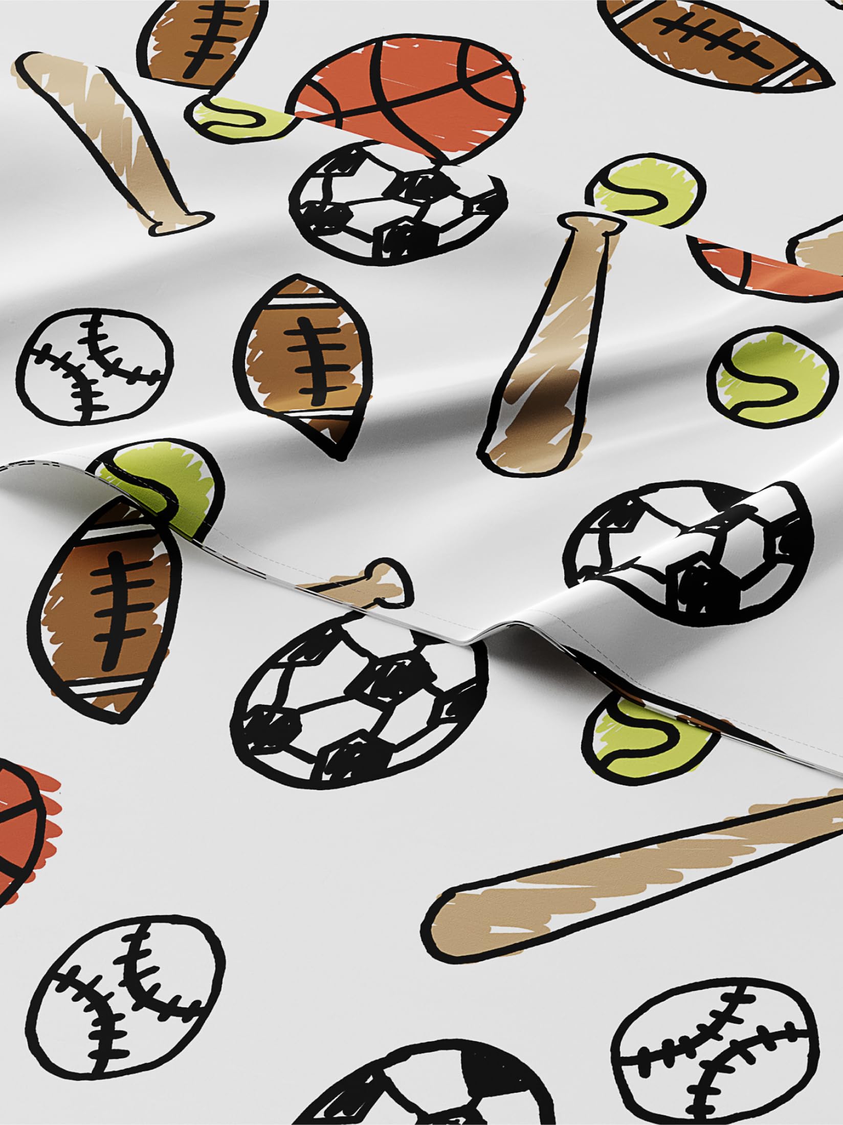 Kids Full Size Sports Bed Sheets - 4 Piece Kids Sports Sheet Set