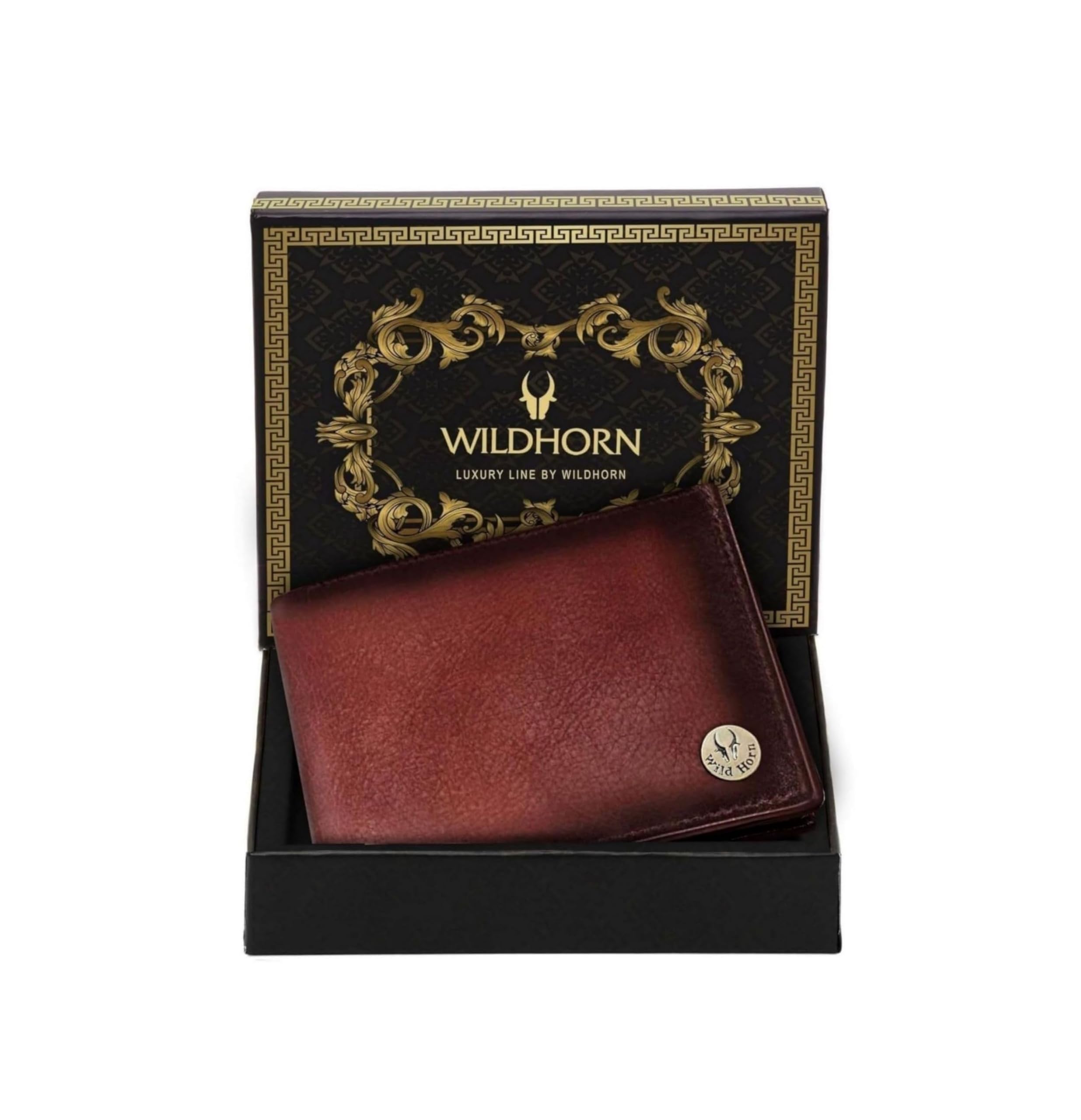 WildHorn Leather Wallet For Men (Crackle), Brown