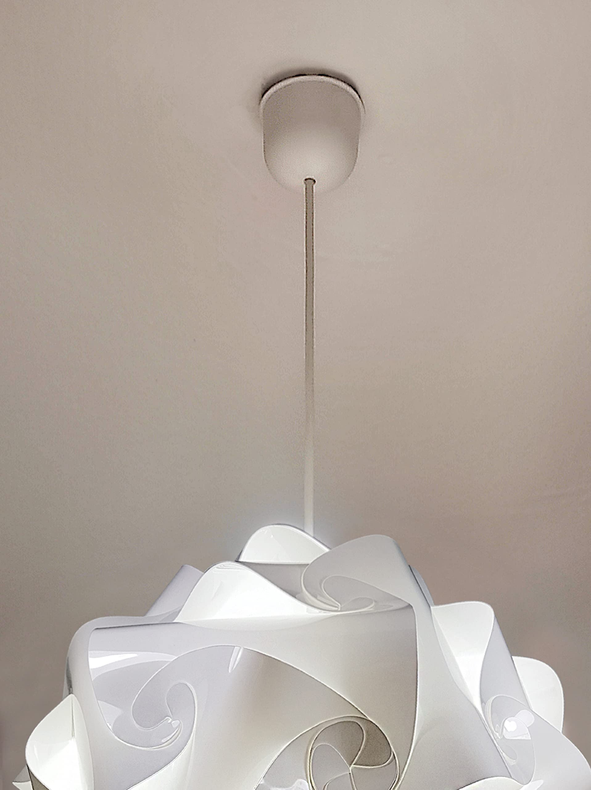 Lampadesign Lampadario soffitto camera da letto soggiorno cucina moderno FIOCCO Sfera bianca diametro 35 cm Lampada a sospensione bagno sala pranzo di design Lampadina Led 17w E27 Luce fredda