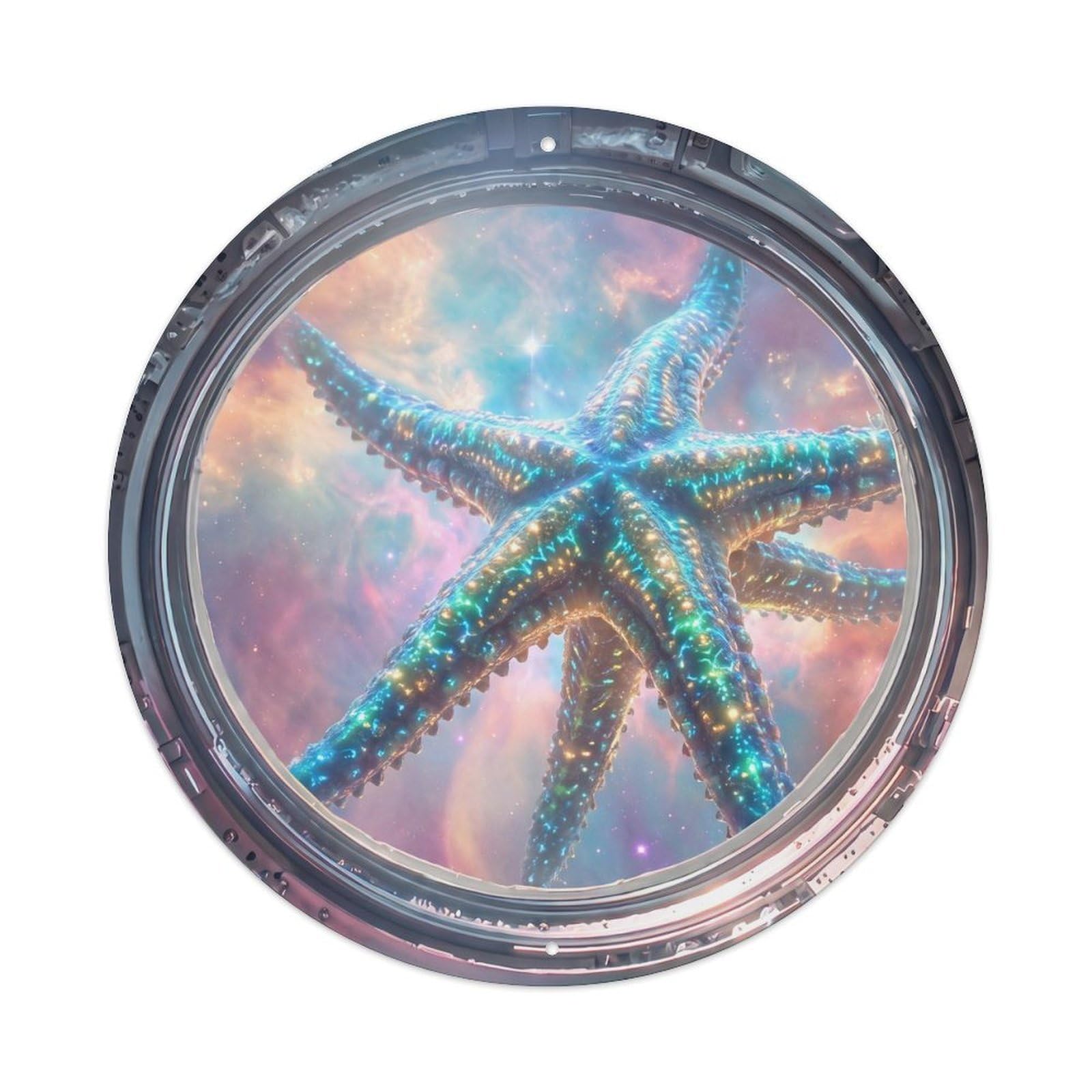 Metal Tin Sign Alien Starfish from Space Station Porthole