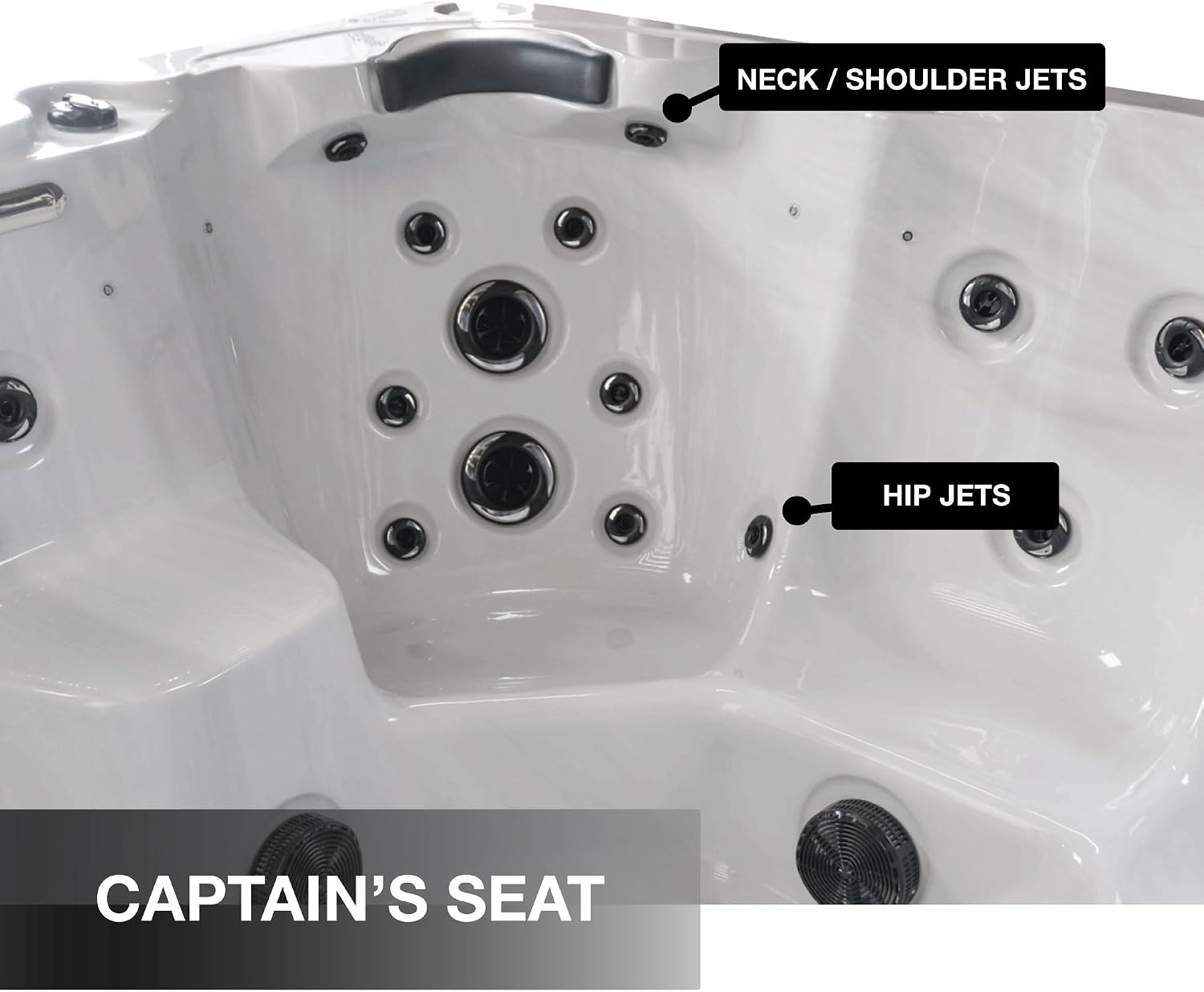 Liberty Spas KH-10207 Model LYS6000 Luxury 6 Person Hot Tub; 46 Adjustable Hydrotherapy Jets; Glacier Filtration; Bluetooth Audio; Dual Waterfalls; 240V-50A
