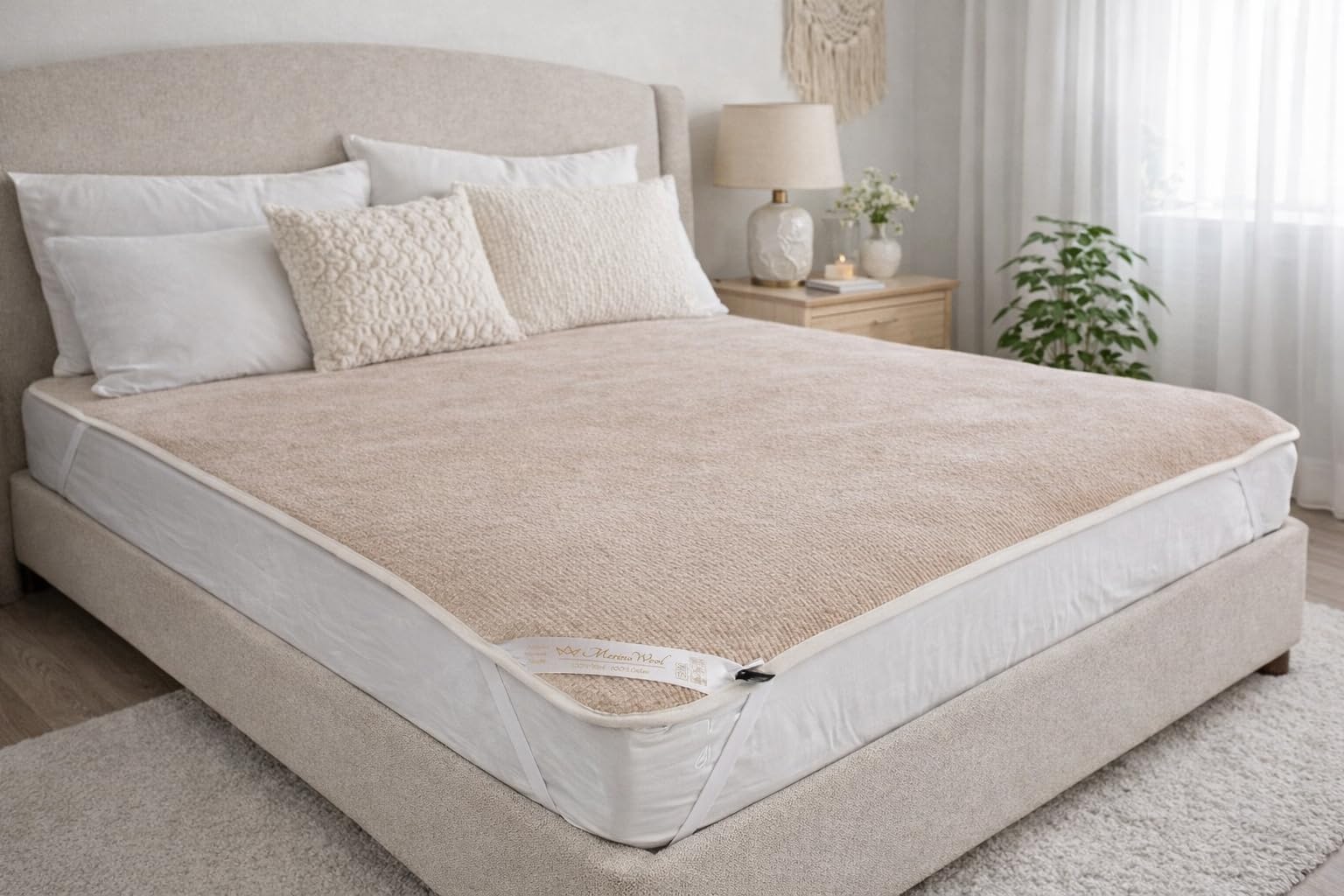 Unterbett Schurwolle Wolle Matratzenauflage Matratzenauflage Bettauflage Schonbezug Bettlakenspanner (60 x 120 cm)