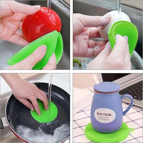 Miniatura 6 de Openfly Cepillo flexible para verduras y frutas, pelador de verduras y frutas, con cepillo, cepillo de frutas flexible para alimentos, verduras,