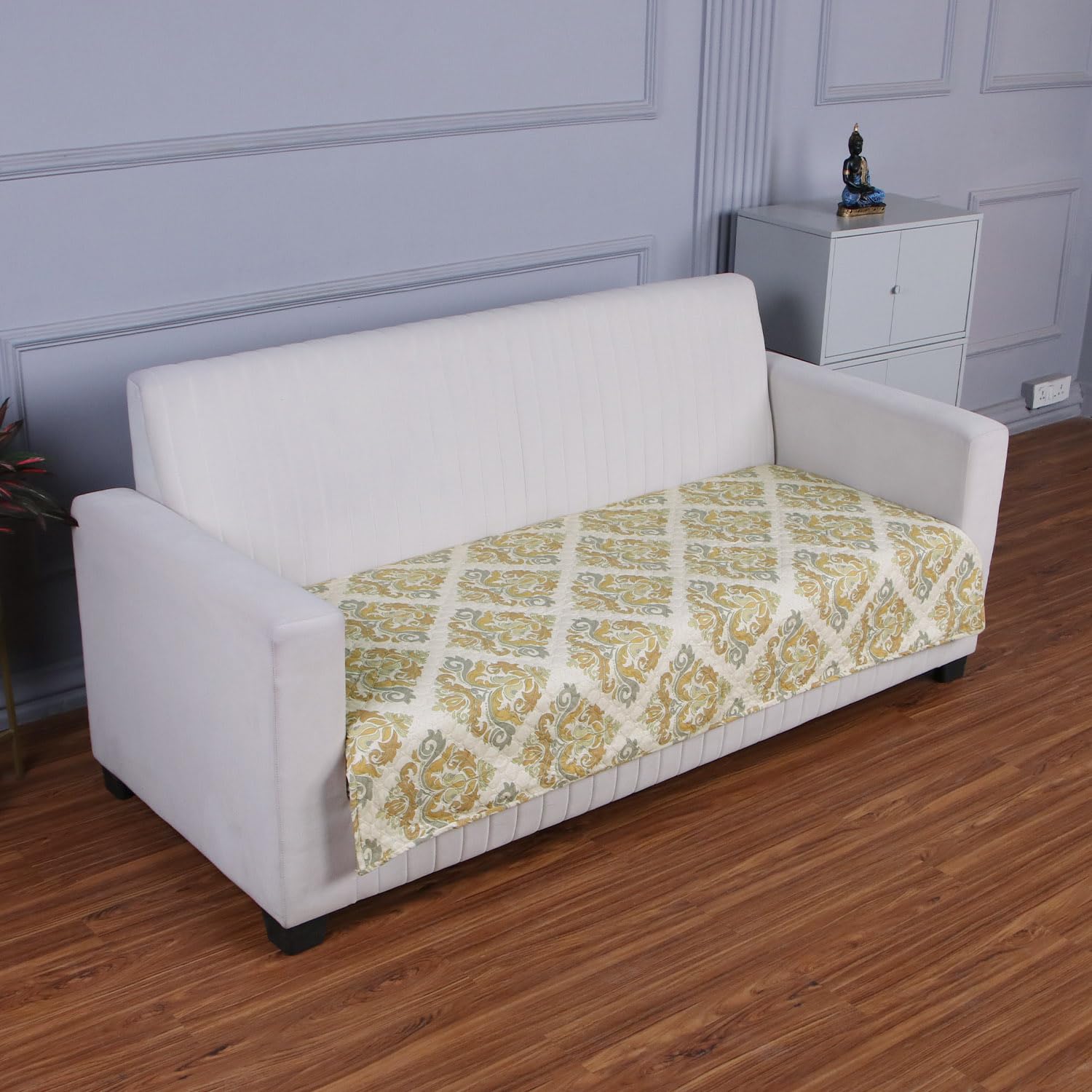 HOKIPO Polyester Printed Quilted Sofa Cover Mat For 3 Seater Sofa, Tropical Leaves Pastel Green (In-795-D1) (B0D8J9R9S9) Amazon Price History, Amazon Price Tracker