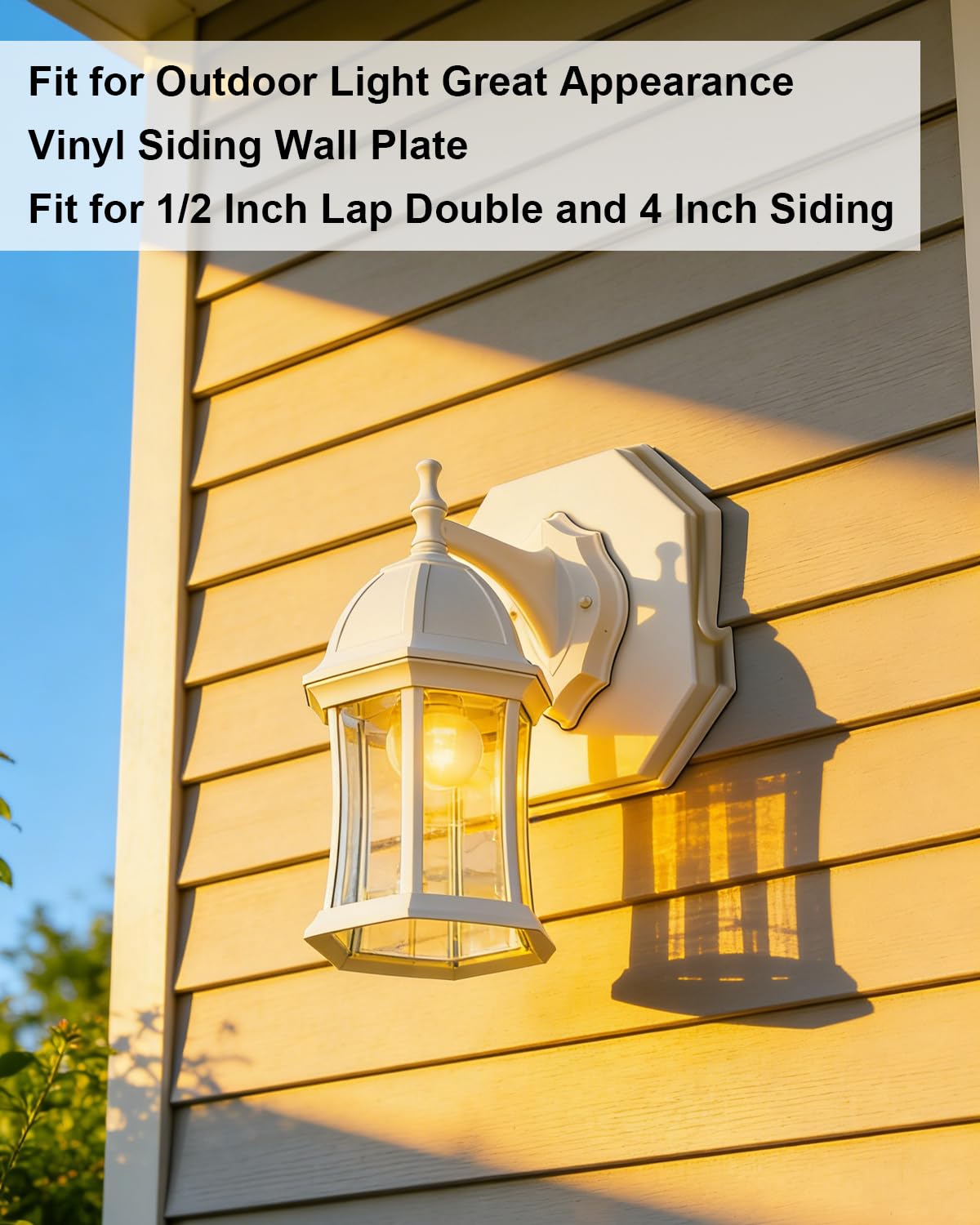 Siding Mounting Block Fit for 1/2 Inch Lap Double and 4 Inch, Vinyl Siding Wall Plate for Outdoor Light Great Appearance