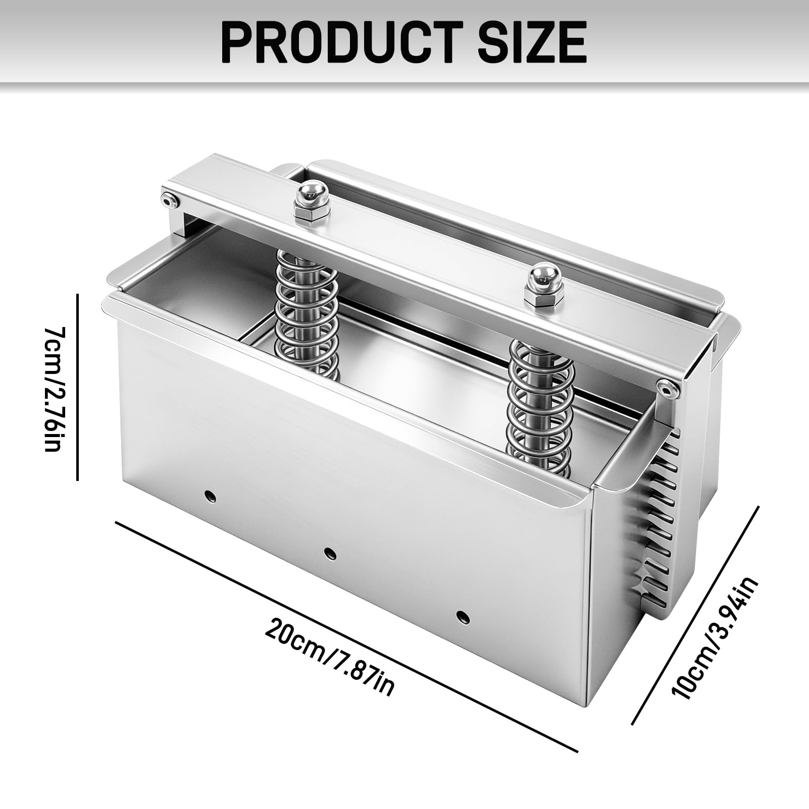 Prensa de carne de acero inoxidable 304, prensa casera de jamón con base extraíble, prensa rectangular para 1 kg de carne, práctica herramienta de cocina para carne, pecho, pechuga de pollo, rollo de
