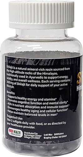 Miniatura 4 de Shilajit Extracto de oro negro del Himalaya con ácido fúlvico de origen natural, energía natural y vitalidad sin gluten, cápsulas blandas sin OMG