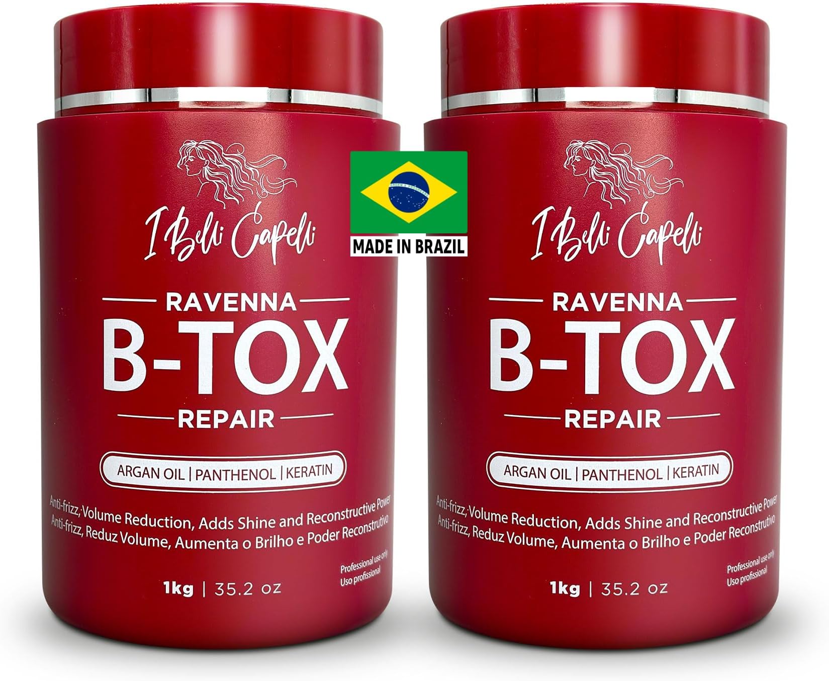 B-tox Repair Mask by Ibellicapelli: Anti-frizz, Hair Rejuvenation, 2x1kg/2x35.02 oz