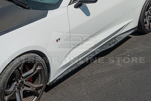 Miniatura 3 de Repuesto para Chevrolet Camaro SS y RS 2016-2018  Par de extensión de panel basculante de faldas laterales estilo ZL1 (fibra de carbono forjada)