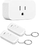 DEWENWILS Indoor Remote Control Outlet, Wireless Remote Light Switch, No Interference, No Wiring, 15A/1875W, 100ft RF Range, Compact Design, Programmable