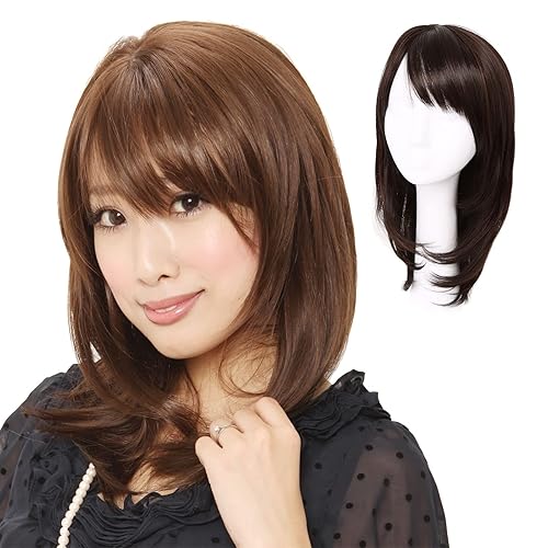 Pelucas de mezcla de cabello humano, pelucas de cabello humano rizado medio dulce para mujeres asiáticas con pérdida de cabello IUM17C9H (mezcla de