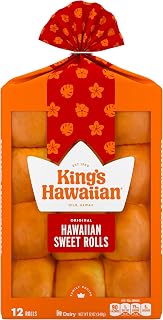 King's Hawaiian Original Sweet Rolls 12 Count - Soft Hawaiian Dinner Rolls for Sliders & Sandwiches