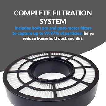 Upper and Lower HEPA Filter for Prolux 2.0 Bagless Backpack Vacuum, Genuine Pre and Post Filtration System