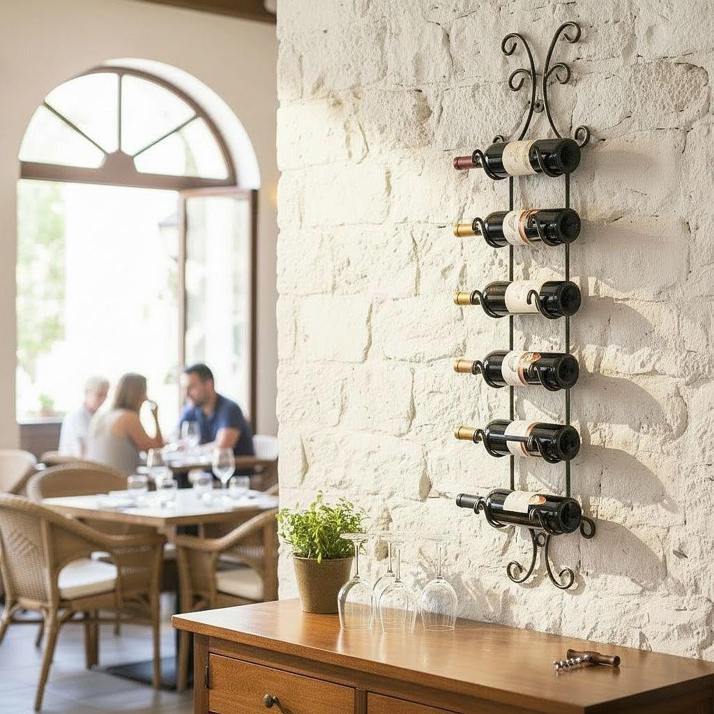 DanDiBo Weinregal Wand Metall Flaschenregal Schmal Regal 6 Flaschen 568 Wine Rack Weinflaschenregal Bar Wein Regal Getränkeregal Flaschen