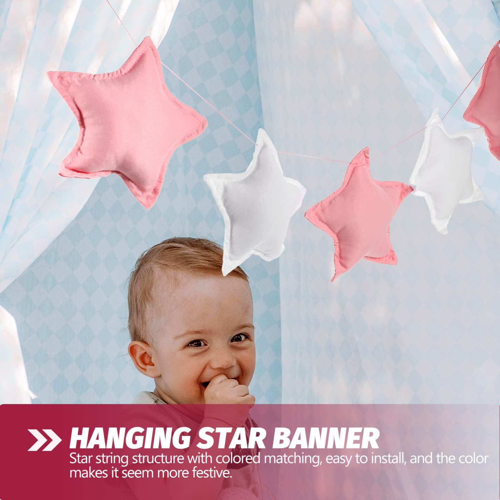 jojofuny 4piezas Guirnalda Colgante De Estrellas Para Decoración De Habitaciones Infantiles Adorno De Premium Para Fiestas y Eventos y Fácil De Instalar Para Decorar Espacios Acogedores