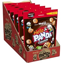 Meiji Hello Panda Cookies، Chocolate Creme Filled، Resealable Package - 7 oz، Pack of 6 - Bite Sized Cookies with Fun Panda Sports