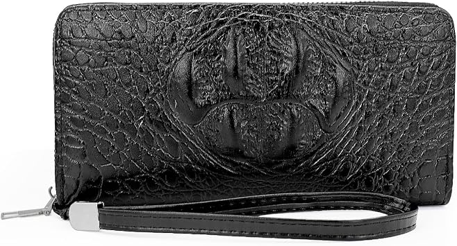 Wallet for Men, PU Leather Long Wallets, Large Capacity Clutch Wallet with Phone Pocket and Multi Card Slots (Black)