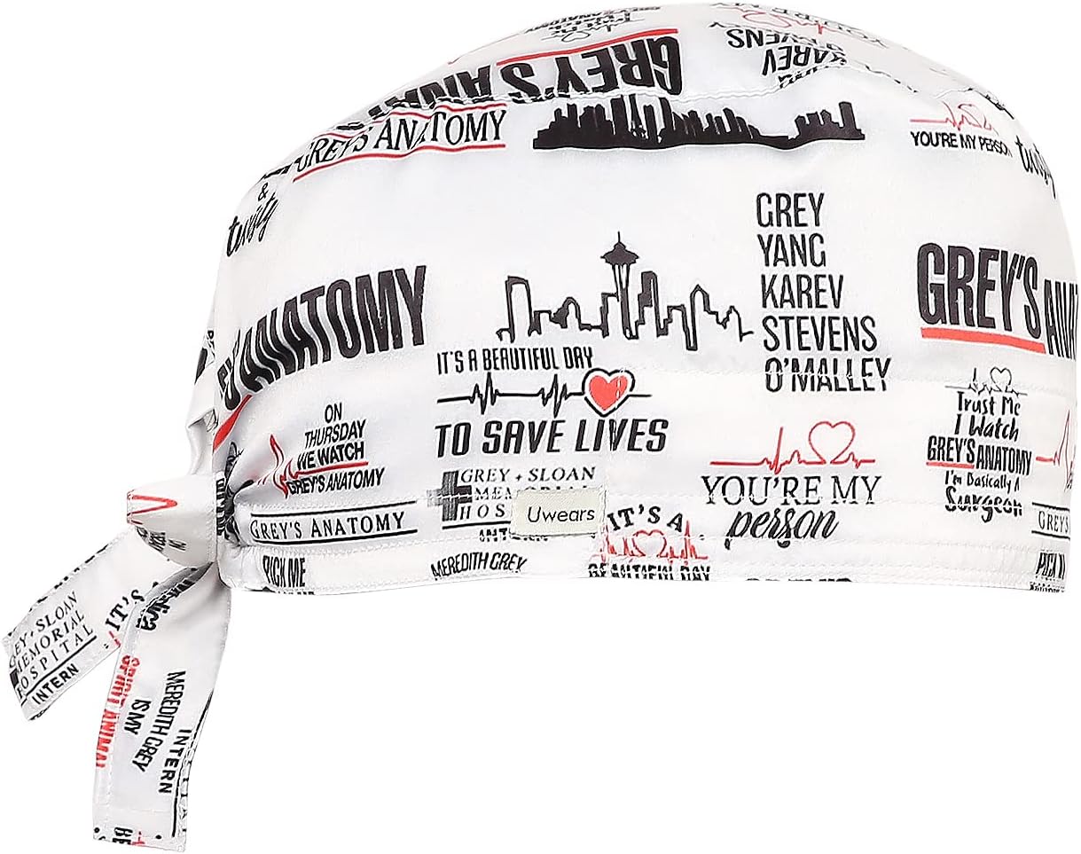 Printed Satin Scrub Cap Unisex with Sweat Band