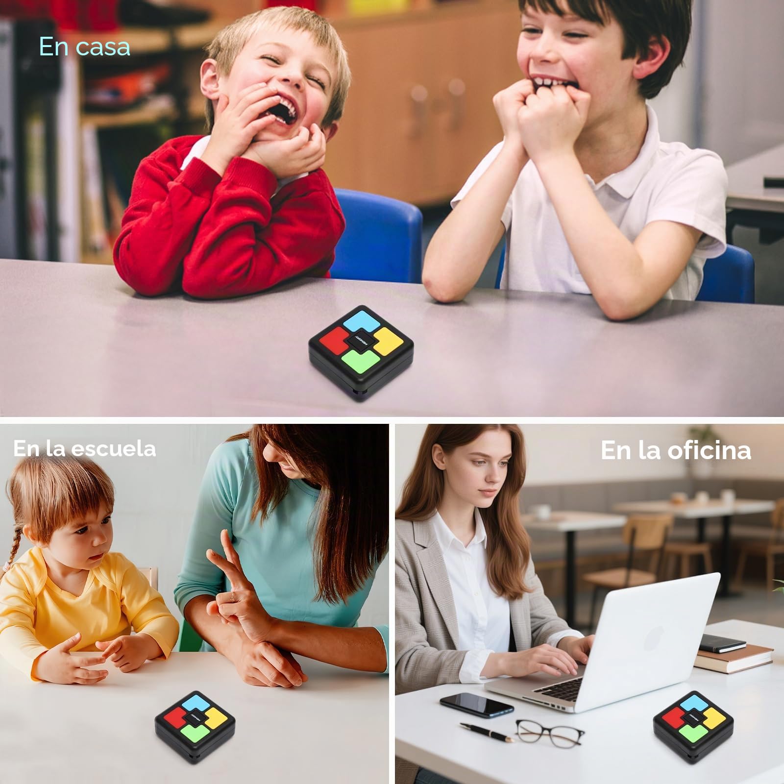 TNSLAND Juego de Memoria Infantil Electrónico con Luces y Sonidos, Juguete Educativo Portátil para Niños, Juegos de Memoria para Niños 6-10 años Juego de Concentración y Reacción, Regalo