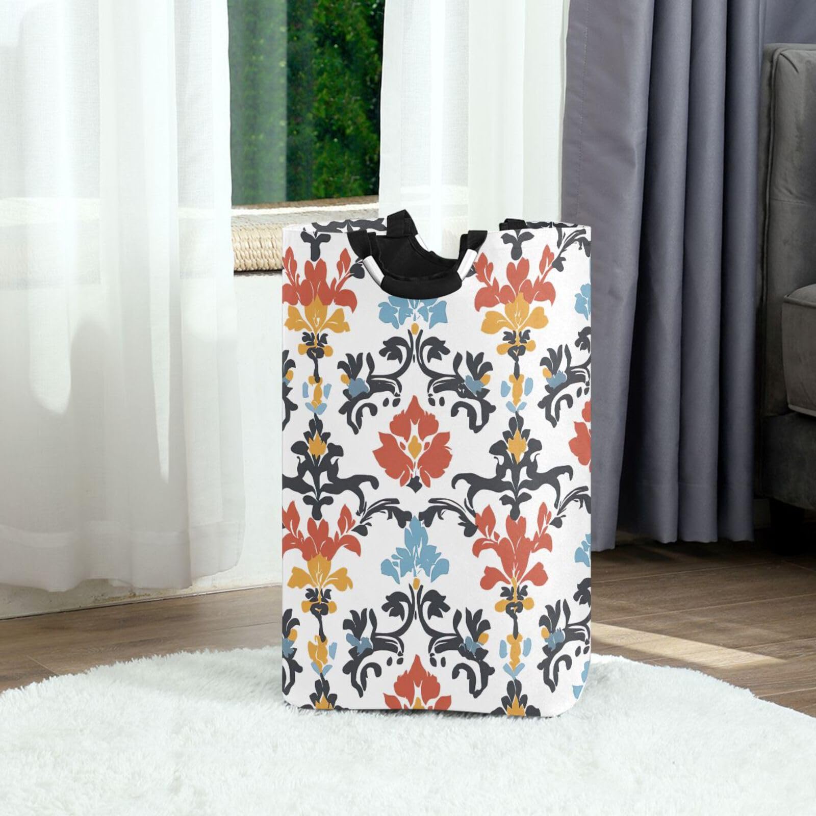 Jihqo Laundry Hamper Basket St Patrick's Clover Pattern Collapsible Nursery Storage Bin Waterproof Clothing Baskets for Home Bedroom Bathroom Washing Room
