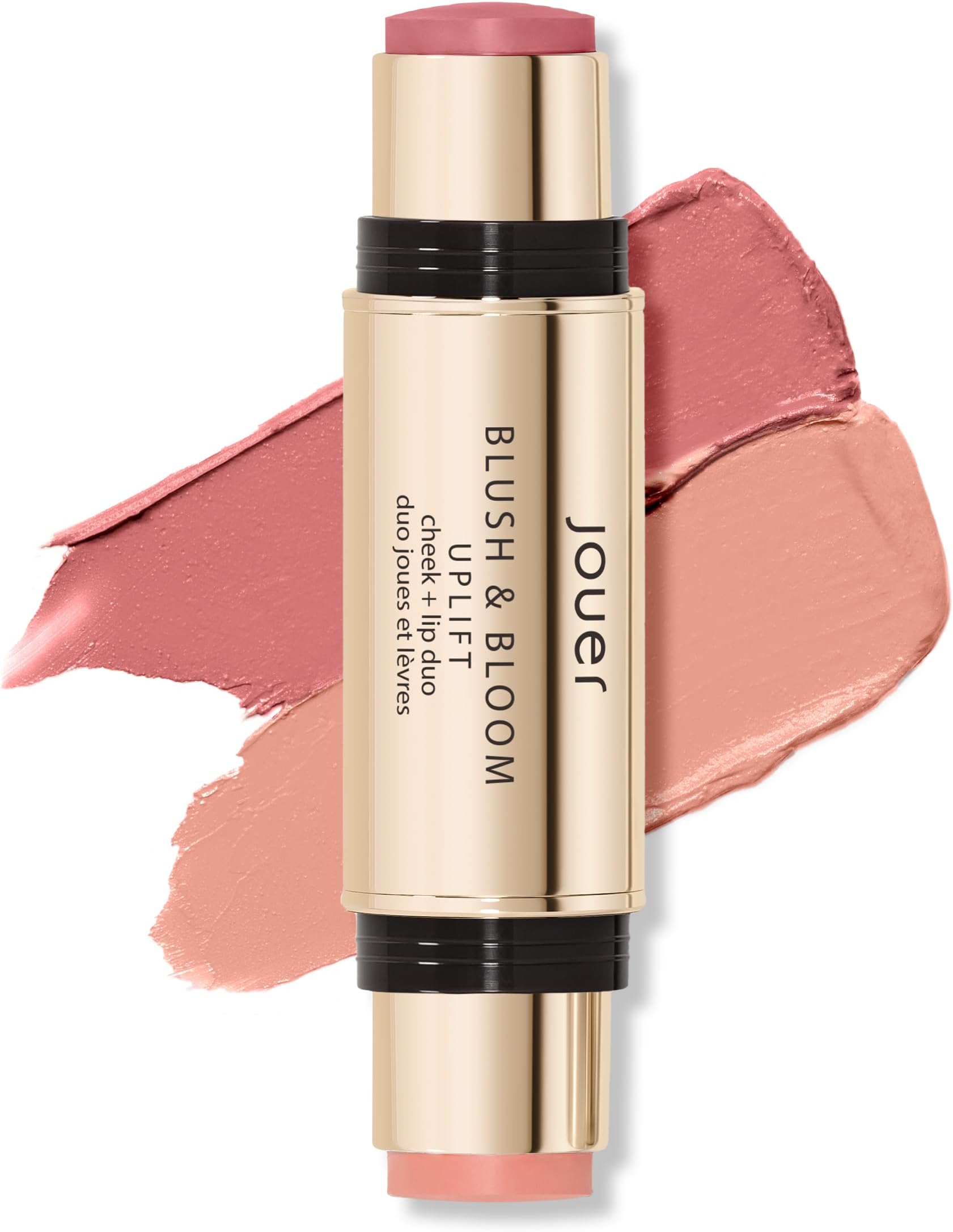 Blush & Bloom Cheek + Lip Duo - Hydrating Cream Blush Stick for Lip and Cheek Tint - Moisturizing Rose Hip and Squalane Oil Formula, Uplift