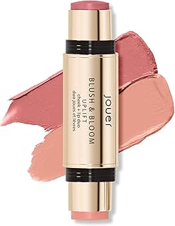 Jouer Blush & Bloom Cheek + Lip Duo - Hydrating Cream Blush Stick for Lip and Cheek Tint - Moisturizing Rose Hip and Squalane Oil Formula, Uplift