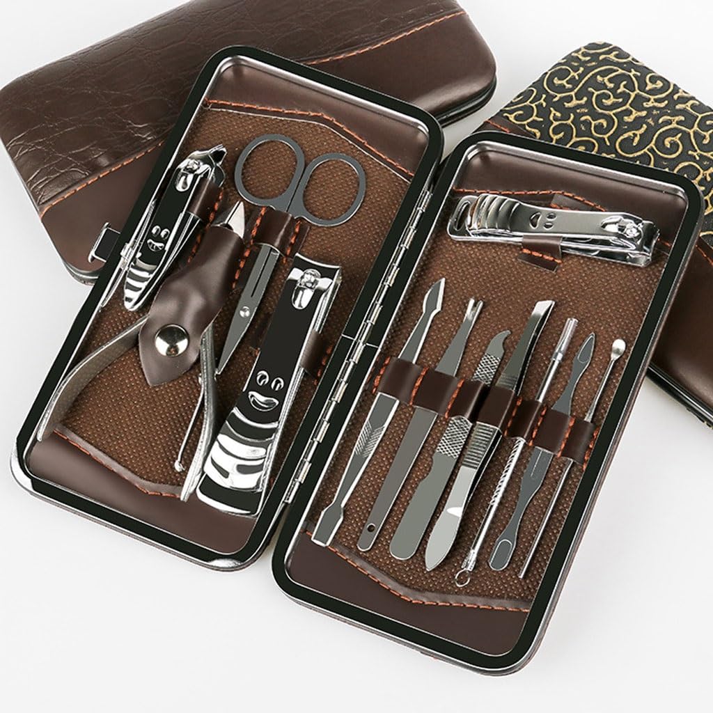 Juego de 12 Tijeras Grandes para uñas, Herramientas de manicura para el hogar, Ideales para Viajes y como Kit portátil de Belleza.
