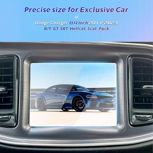 Vista 2 de GFJNFG - Protector de pantalla para Dodge Charger 2011-2023, pantalla de radio de 8.4 pulgadas, cargador R/T GT SRT Hellcat Scat Pack Accesorios HD