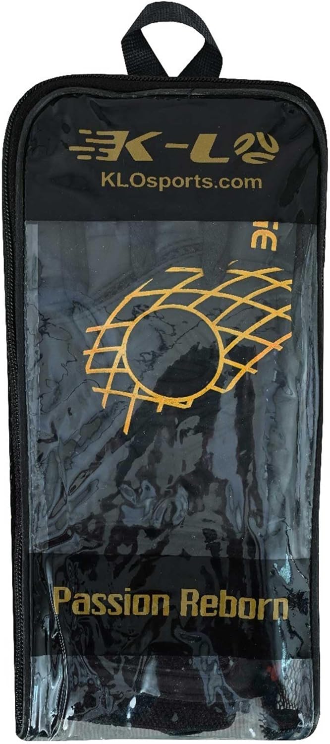 K-LO Goalkeeper Gloves: Savage Blackout Soccer Goalie Gloves - (Unisex, Youth, Kids & Adult) - Fingersaves for Protection | Strong Grip Palm | Sizes 4-11