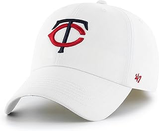 MLB White Team Color Primary Logo Clean Up Adjustable Strap Hat Cap, Adu...