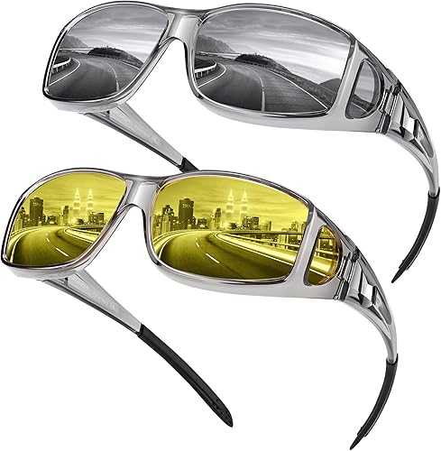 URUMQI Fitover - Gafas de sol y lentes de visión nocturna, polarizadas HD, antirreflejos, para hombres y mujeres