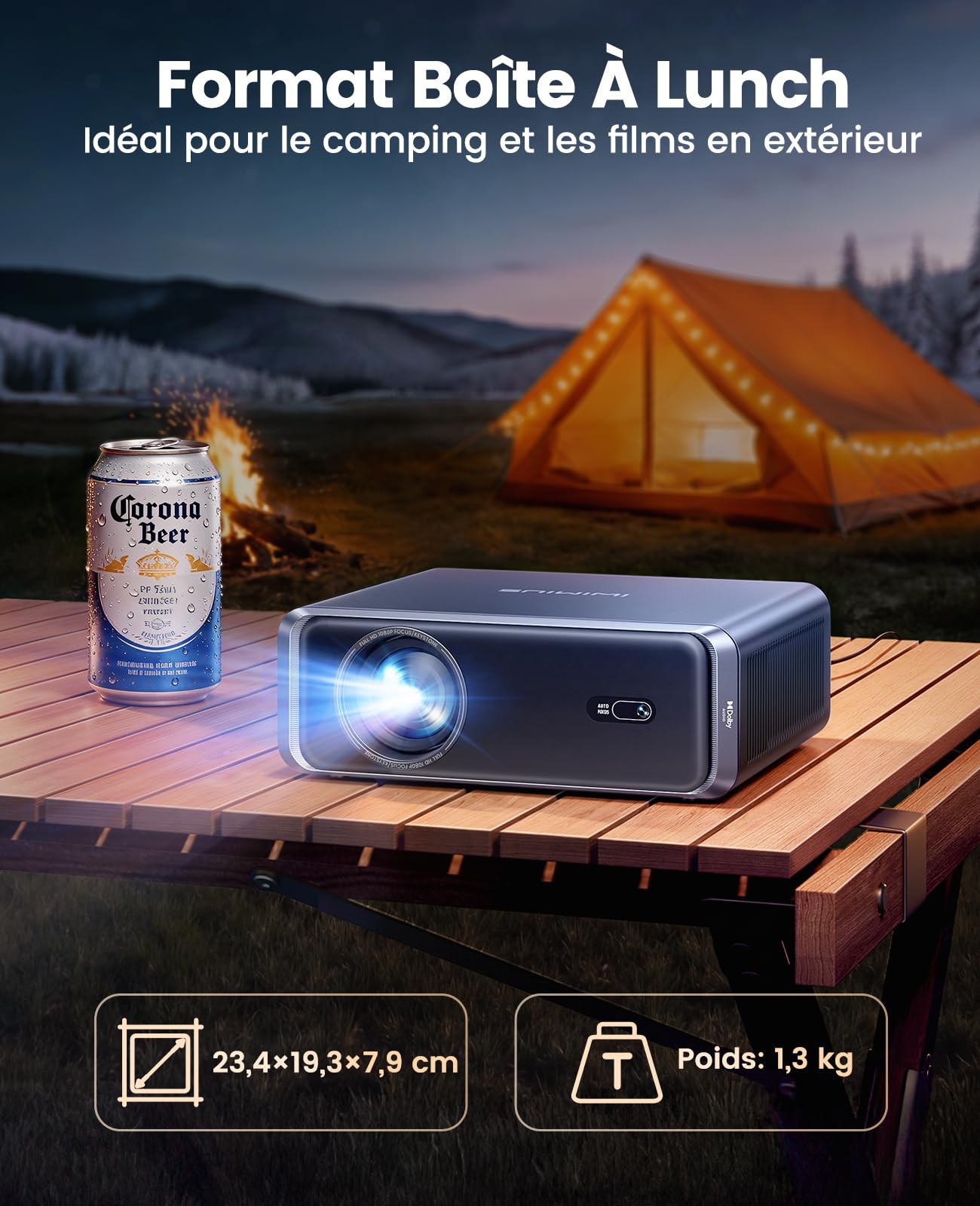 Videoprojecteur 4K 1000ANSI Compatible avec Netflix Dolby Audio Vidéoprojecteur FHD 1080P Auto Focus AutoKeystone Projecteur Video WiFi6 Bluetooth Bidirectionnel HDMI Videoprojecteur Home Cinéma