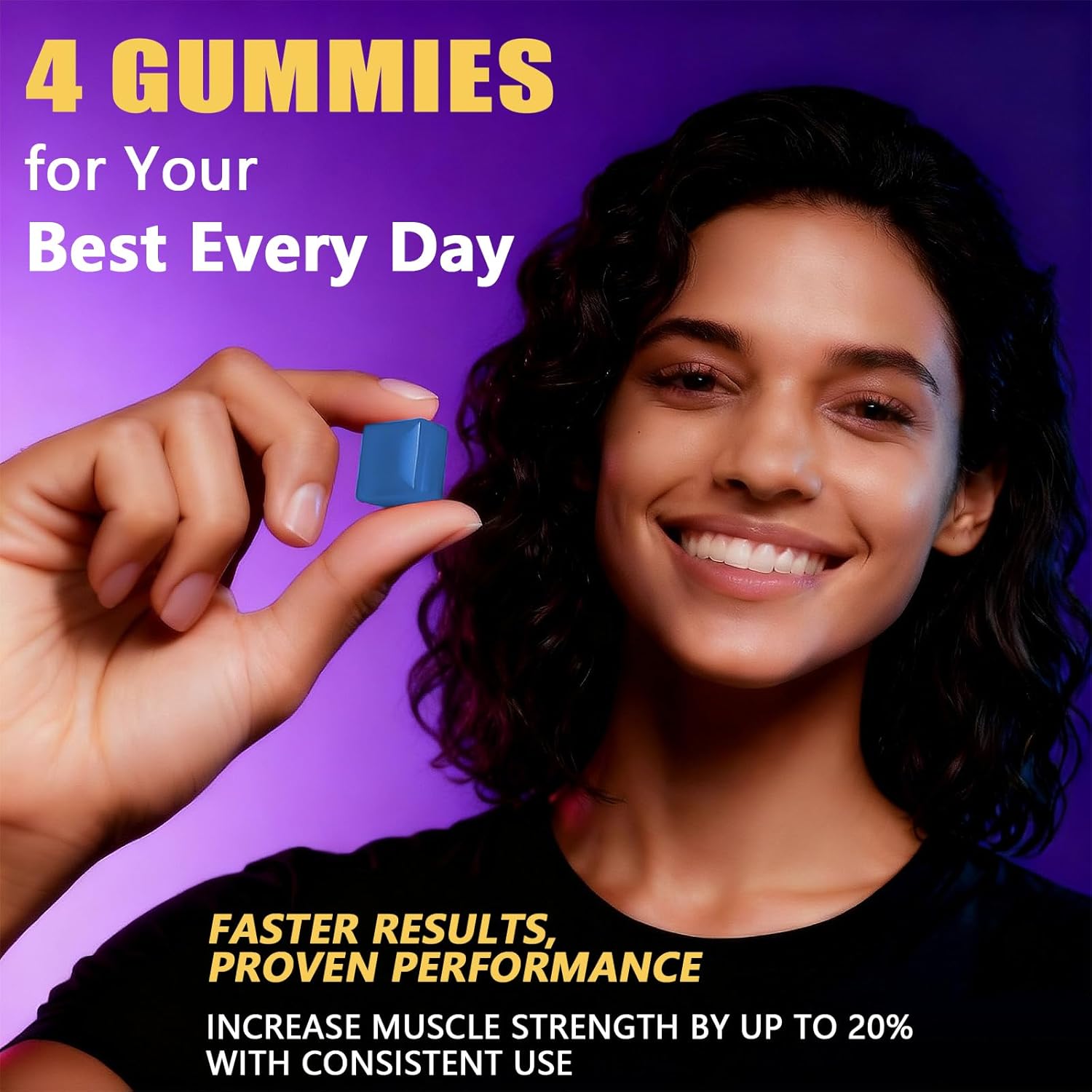 Creatine Gummies 120 Count - Watermelon Blueberry Flavor, 5000mg Creatine Monohydrate with BCAA, L-Taurine & Electrolytes for Muscle Growth, Strength & Energy - Chewable for Men & Women - Image 7